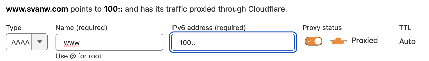 Cloudflare DNS Entry