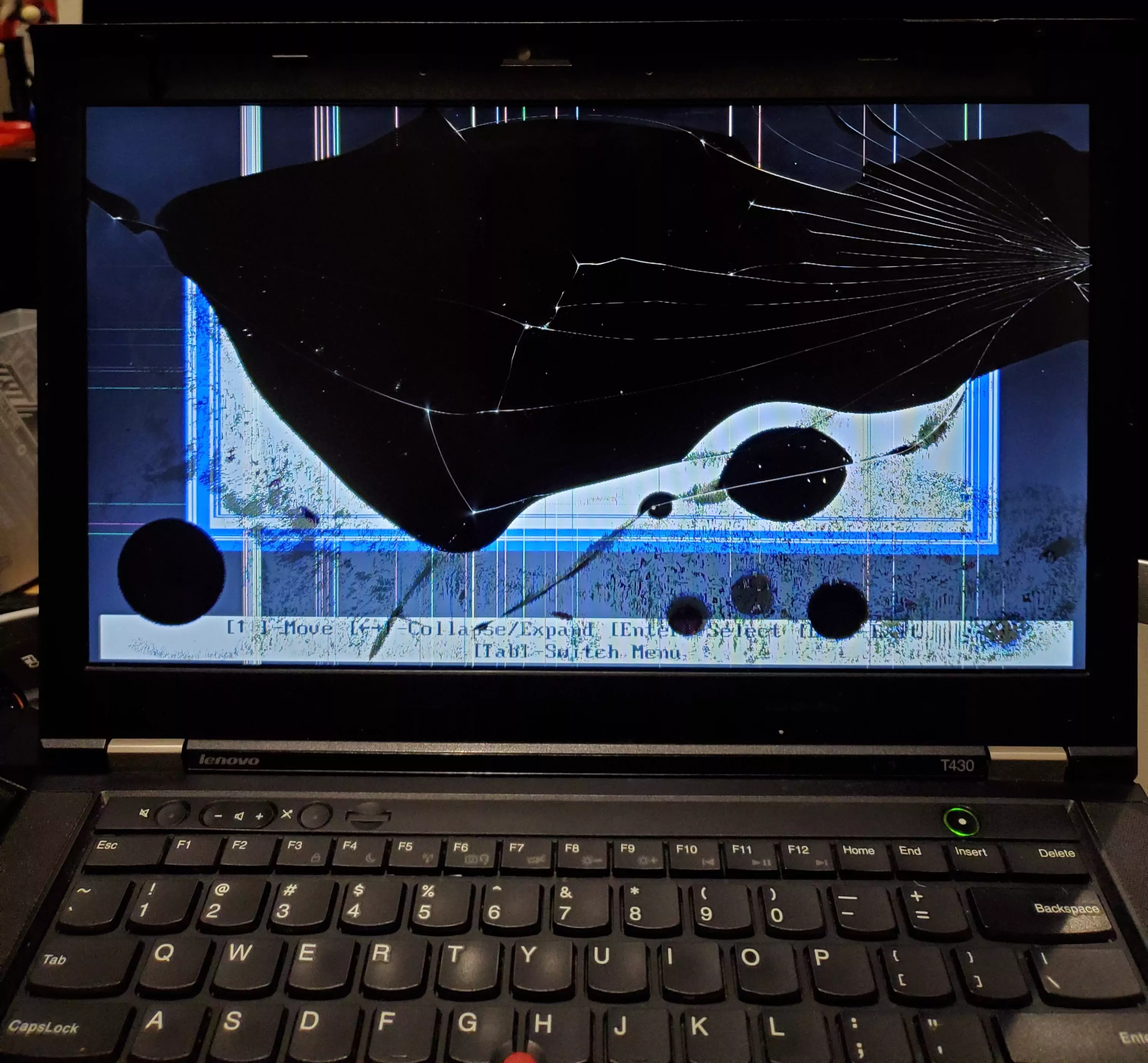 Photo of shattered T430 screen